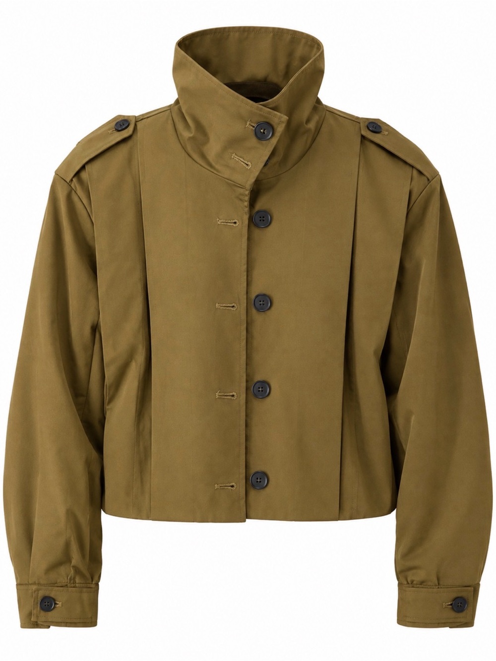 Olive Green Men's Short Trench Jacket